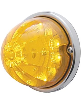 17 LED Reflector Watermelon Flush Mount Kit With Low Profile Bezel - Amber LED/Amber Lens | Part Number: 39676