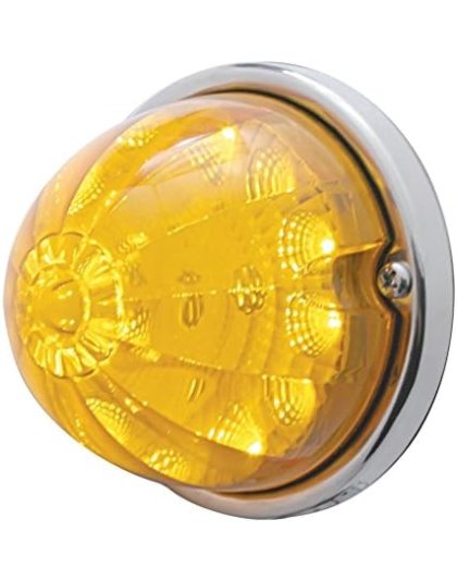 17 LED Reflector Watermelon Flush Mount Kit With Low Profile Bezel - Amber LED/Amber Lens | Part Number: 39676