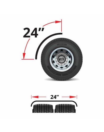 24&quot; Stainless Steel  Quarter Fender Kit with Tube Mounts – 18 Gauge | Rolled Edge | Part Number: TFEN-Q17