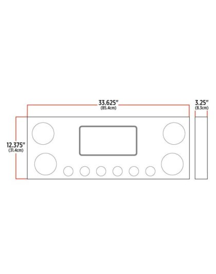 LED Rear Center Panel – 4″ &amp; 2″ LEDs (Clear Lens) | Stainless Steel | Part Number: TU-9001LC