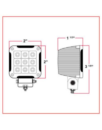 2″ Mini High Powered Square LED Work Lamp – Spot Beam | 1500 Lumens | Part Number: TLED-U104