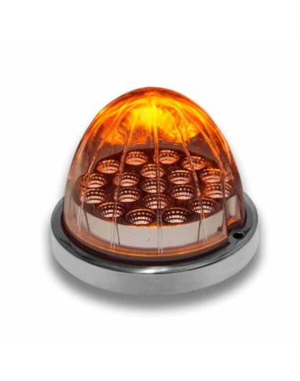 Amber Clearance &amp; Marker to Green Auxiliary Watermelon LED Light – 19 Diodes | Part Number: TLED-WXAG