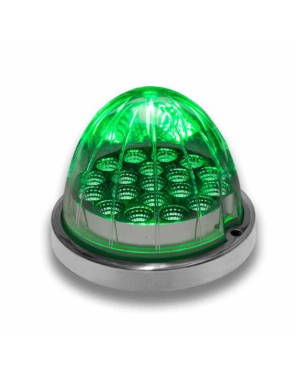 Amber Clearance &amp; Marker to Green Auxiliary Watermelon LED Light – 19 Diodes | Part Number: TLED-WXAG