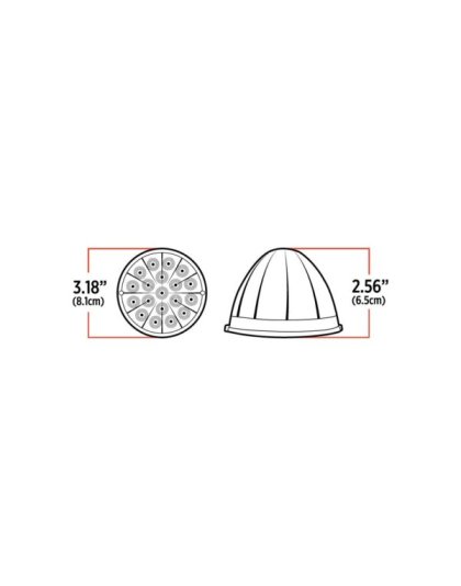 Amber Clearance &amp; Marker to Green Auxiliary Watermelon LED Light – 19 Diodes | Part Number: TLED-WXAG