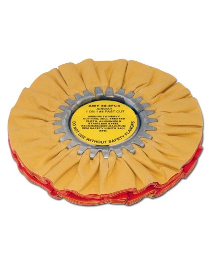 Zephyr  8&quot; Yellow Airway Buffing Wheel 1 on 1 4 Fast Cut| Part Number: AWY58-8FC4