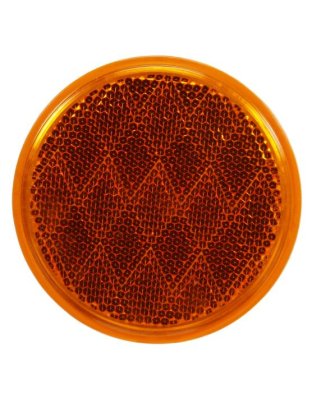 3 1/8&quot; Round Yellow Reflector with Adhesive Mount | Part Number: 47A