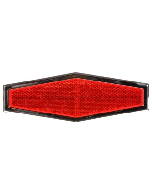 Hexagon Red Reflector with Chrome Mount | Part Number: 98034R