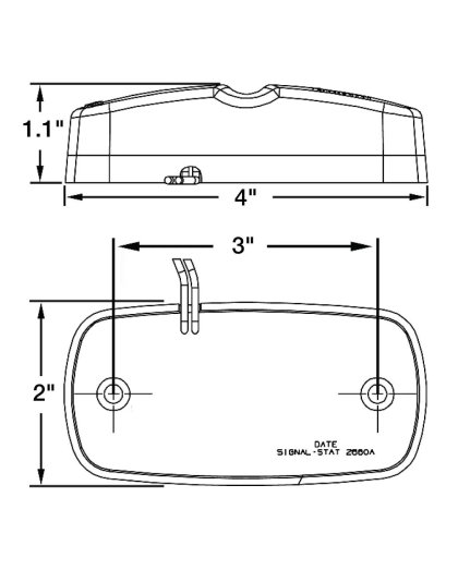 Red Rectangular 16 Diode Marker/Clearance Light | Part Number: 2660