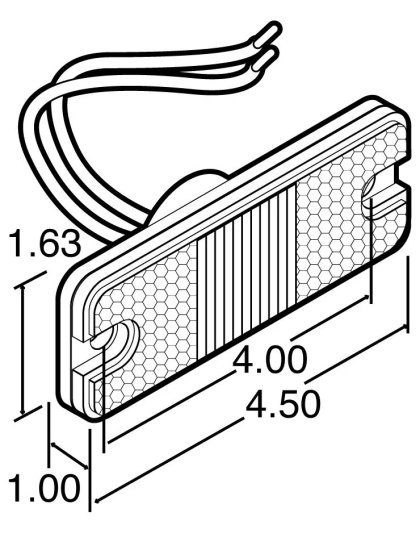 18 Series red LED Rectangular Marker Clearance Light | Part Number: 18050R