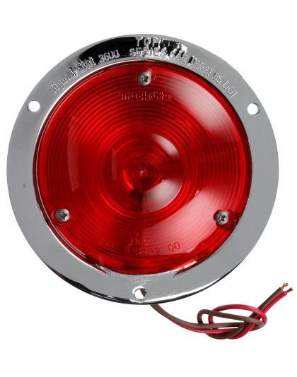 Die Cast Red Flange Mount Stop Turn Tail Incandescent Round Light | Part Number: 3616