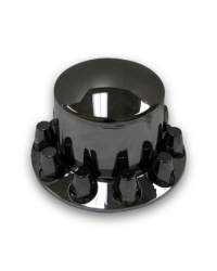 Black Chrome Plastic ABS Rear Hub Cover with Removeable Hubcap and Nut Covers | Part Number: THUB-RP33B