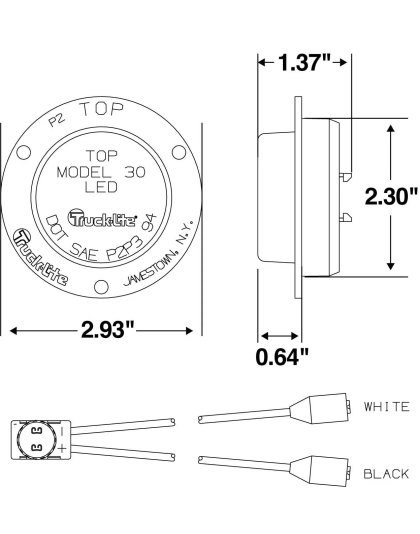 LED 2&quot; Assembly With Flange 30 Series | Part Number: 30051Y