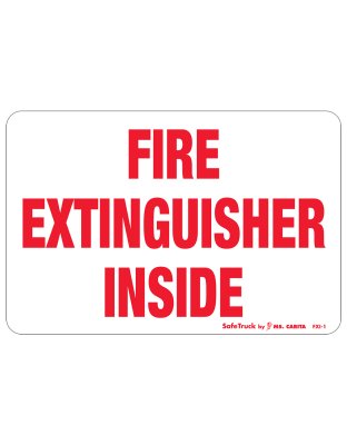 Fire Extinguisher Inside Decal | Part Number: FXI-1