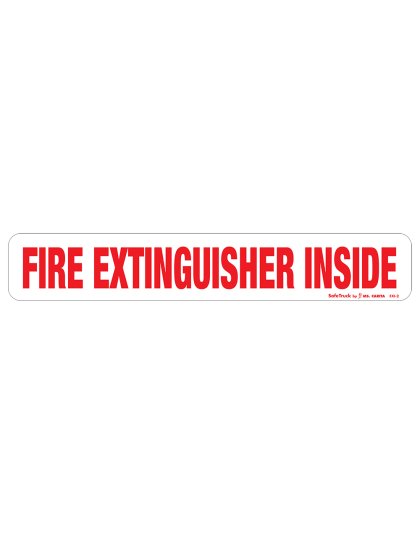 Fire Extinguisher Inside Decal | Part Number: FX1-2