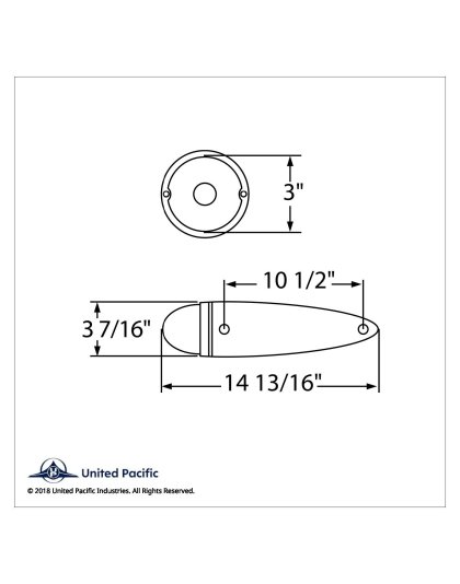 Chrome Die Cast Torpedo Cab Light with Watermelon Glass Lens - Amber Lens | Part Number: UPI30534