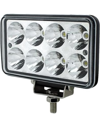 8 High Power LED Rectangular Work Light With Chrome Reflector | Part Number: 36507