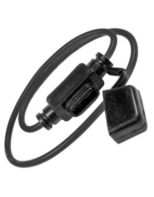 ATM/Mini Fuse Holder With Dust Cap 12ga Black Wire 30 AMP (No Fuse) 1 pc | Part Number: 0967C