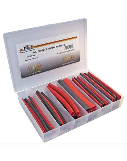 Waterproof Shrink Tube Assortment 40 6&quot; Pieces in 10-1/2x7&quot; Plastic Kit | Part Number: 0003-SW