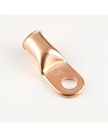 2/0 AWG Solid Copper Closed End Tubular 3/8&quot; Ring Solder or Crimp - 15 Pack| Part Number: 4539C