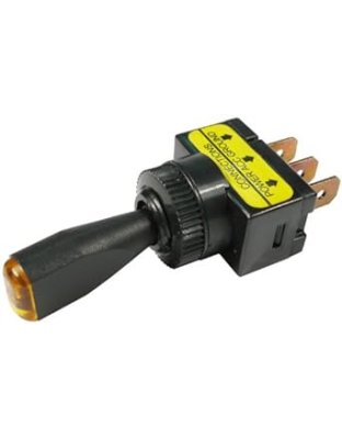 On-Off Toggle Illuminated LED Amber SPST Switch 1/2&quot; Hole 1/4&quot; Tabs 12V 10A | Part Number: 5562C