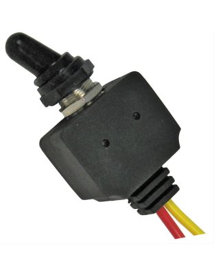 Waterproof On-Off Toggle Switch SPST 1/2&quot; Hole 2 6&quot; 16ga Leads 12V 25A | Part Number: 5588C