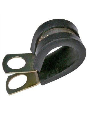 1/4&quot; ID Rubber Insulated Steel Clamp 3/8&quot; Mount Hole - 15 Pack | Part Number: 7514C