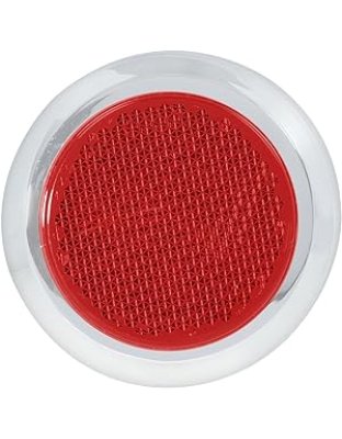 2 1/8&quot; Stick On Red Reflector With Chrome Trim | Part Number : 80834