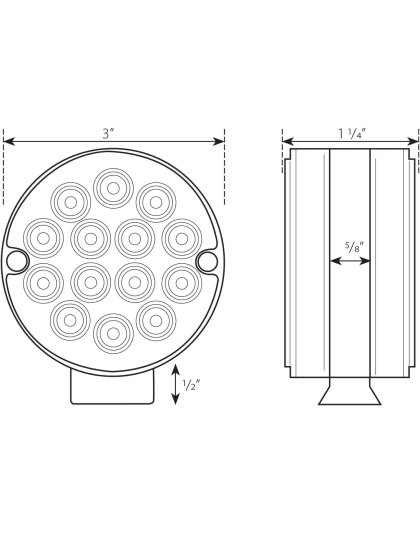 3&quot; Pearl Double Face (Red/Amber) Pedestal LED with Clear Lens | Part Number: 75192