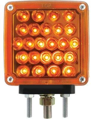 Square 2 Face Amber/Red LED Pedestal Pearl Light Passenger Side | Part Number: 77624