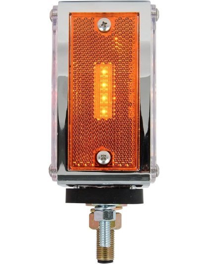 Square Double Face Pearl LED Pedestal Light Passenger Side Amber/Red with Clear Lens| Part Number: 77625