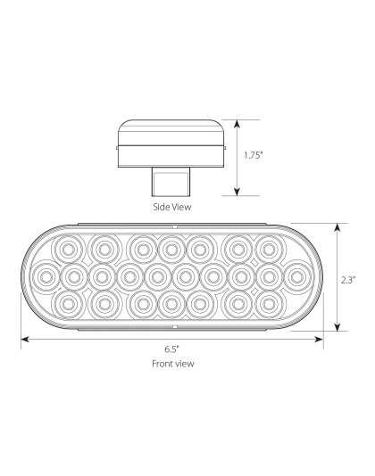 Red Oval LED Pearl Stop/Turn/Tail Light with Clear Lens | Part Number: 78234