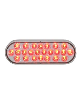 Red Oval LED Pearl Stop/Turn/Tail Light with Clear Lens | Part Number: 78234