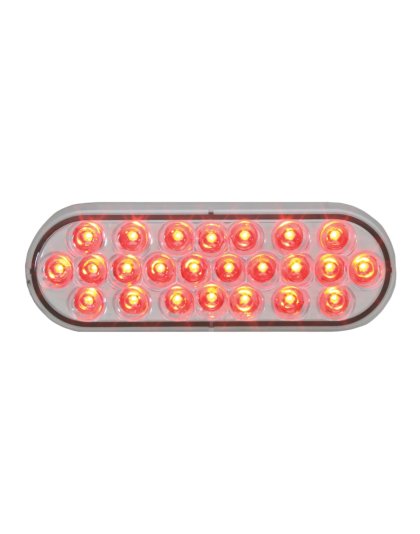 Red Oval LED Pearl Stop/Turn/Tail Light with Clear Lens | Part Number: 78234