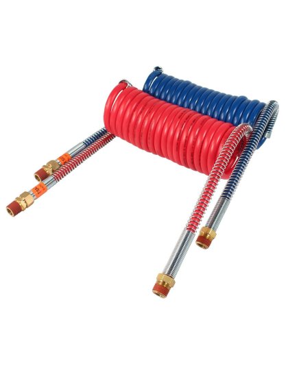 15' Heavy Duty Coiled Air Red/Blue | Part Number: 11-315