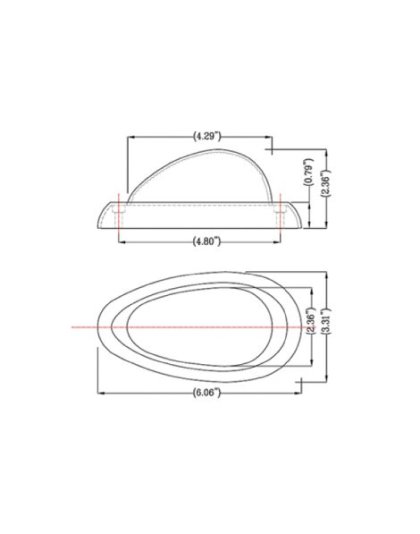 6&quot; Teardrop Side Marker Turn LED 3-Wire | Part Number: HD63015YSD-3CB