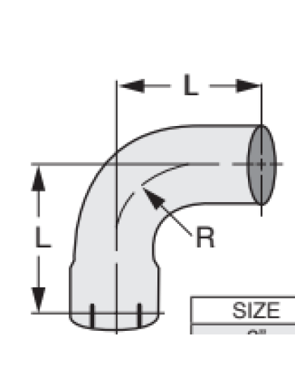 90 Degree Expanded End Slotted Bare Metal Elbow | Part Number: 11-500