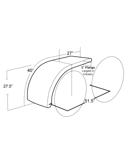 430 Stainless Steel Half Tandem Fender Drop Half 68&quot; | Part Number: BA500HT