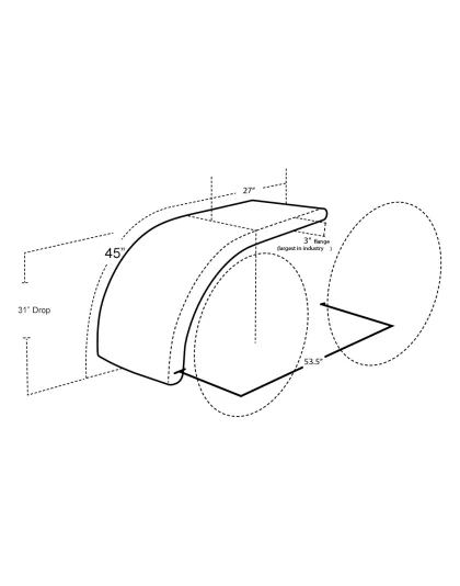 430 Stainless Steel Half Tandem Fender | Part Number: BA505HT