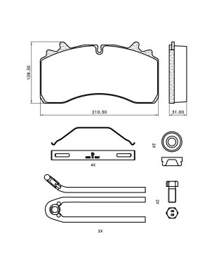 Midland Disc Brake Pad Repair Kit | Part Number: MPBD1777HD