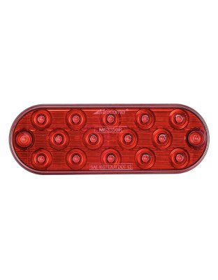 6&quot; Oval Red STT Thin Profile Surface or Grommet Mount | Part Number: M63350R