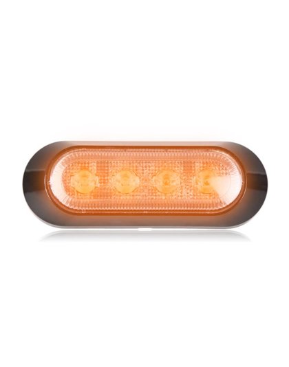 Ultra 0.9&quot; Thin Profile 4 LED Warning Light - Amber Clear | Part Number: M20384YCL