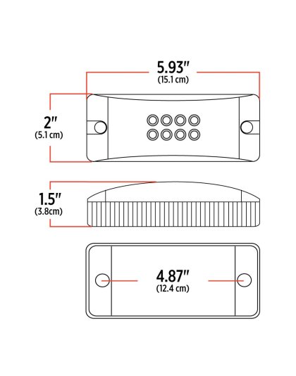 2&quot;x 6&quot; Multi-Directional Amber Trailer LED (24 Diodes) | Part Number: TLED-2X6DA