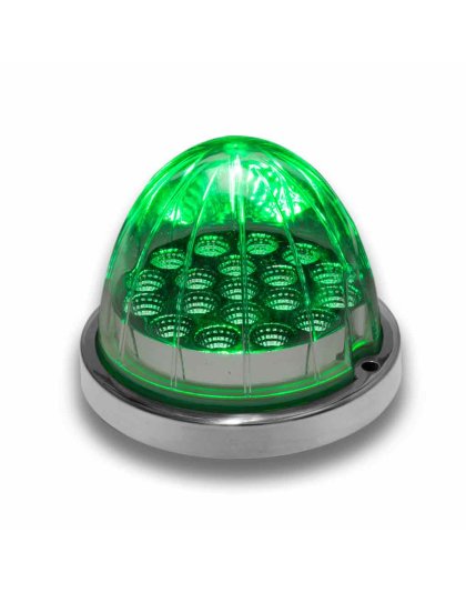 Dual Revolution Red/Green Watermelon LED with Reflector Cup &amp; Lock Ring (19 Diodes) | Part Number: TLED-WXRG