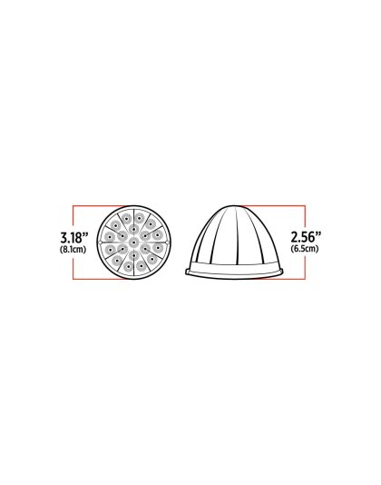 Dual Revolution Red/Green Watermelon LED with Reflector Cup &amp; Lock Ring (19 Diodes) | Part Number: TLED-WXRG