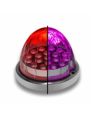 Dual Revolution Red/Purple Watermelon LED with Reflector Cup &amp; Lock Ring (19 Diodes) | Part Number: TLED-WXRP