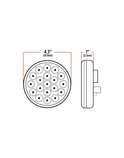 4&quot; Dual Amber/Red Stop, Turn &amp; Tail LED (19 Diodes) | Part Number: TLED-4X40A