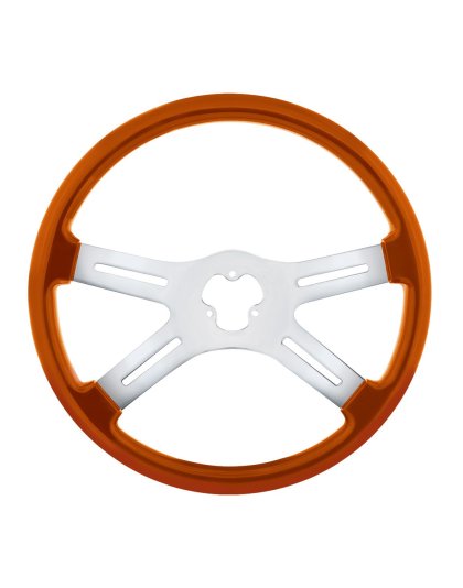 18&quot; Vibrant Color 4 Spoke Steering Wheel - Cadmium Orange | Part Number: 88279