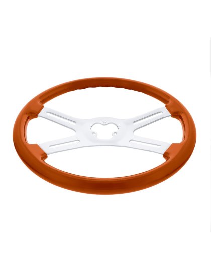 18&quot; Vibrant Color 4 Spoke Steering Wheel - Cadmium Orange | Part Number: 88279