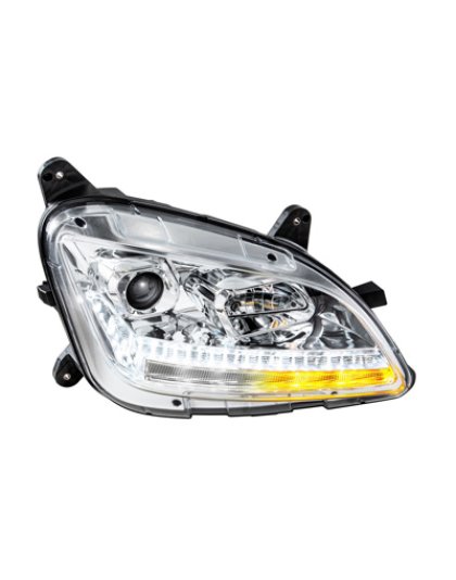 Chrome Projection Headlight With LED Sequential Turn and DRL For 2012-2021 Peterbilt 579- Passenger | Part Number: 35780