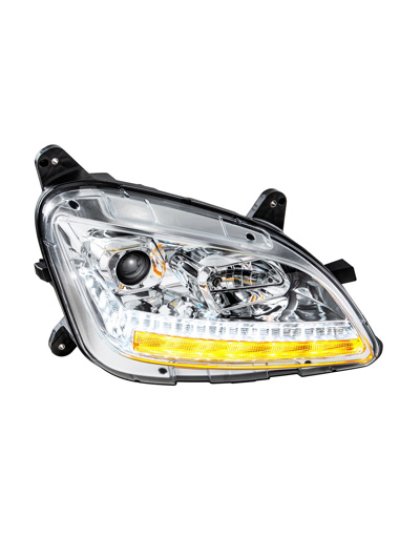 Chrome Projection Headlight With LED Sequential Turn and DRL For 2012-2021 Peterbilt 579- Passenger | Part Number: 35780